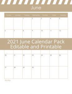Free Printable and Editable June Calendar Pack - Frugal Family Home