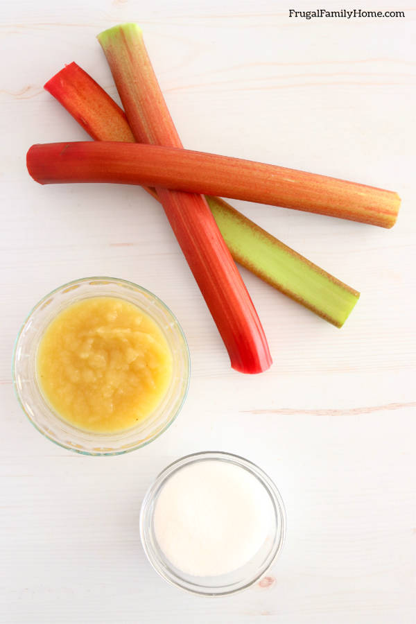 ingredients for rhubarb fruit leather