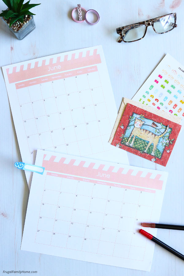 Free Printable and Editable June Calendar Pack