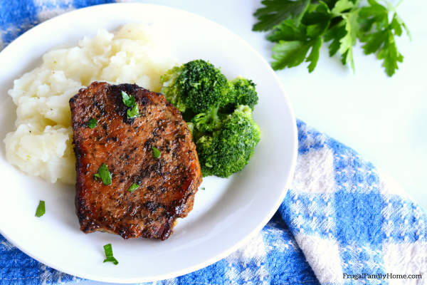 A serving of the easy crock pot pork chops recipe.