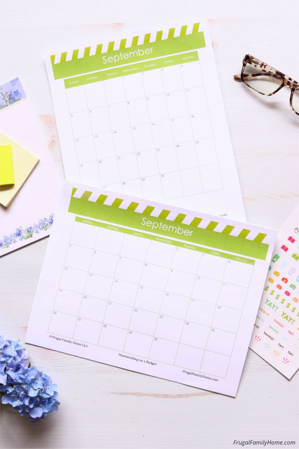 Free Editable September Calendar Pack Frugal Family Home