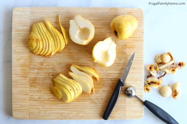 how to slice pears for drying