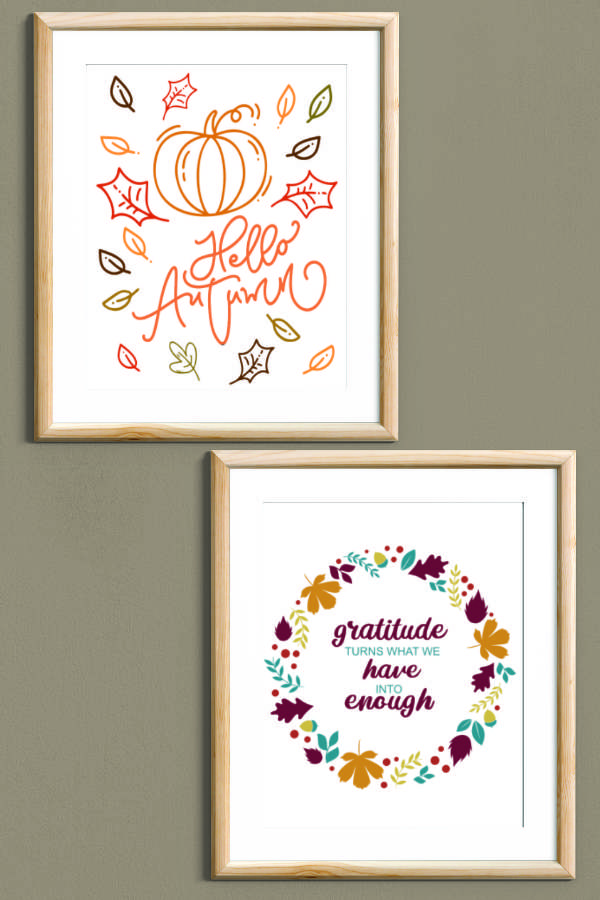 Two of the Fall Wall art printables.