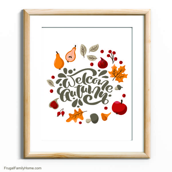 Welcome Autumn Fall Wall Art Printable.