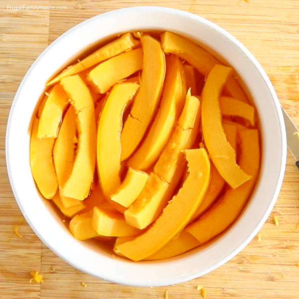 soaking the pumpkin fries