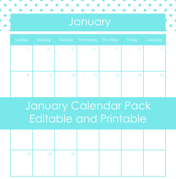 The Printable January Calendar Pack