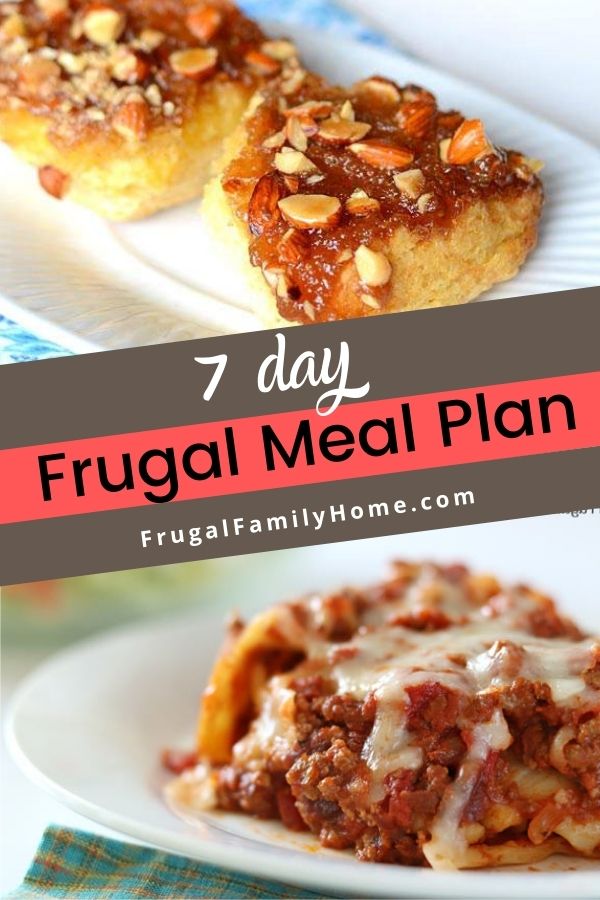 Meal Plan for a Week, A Frugal Family Friendly Plan