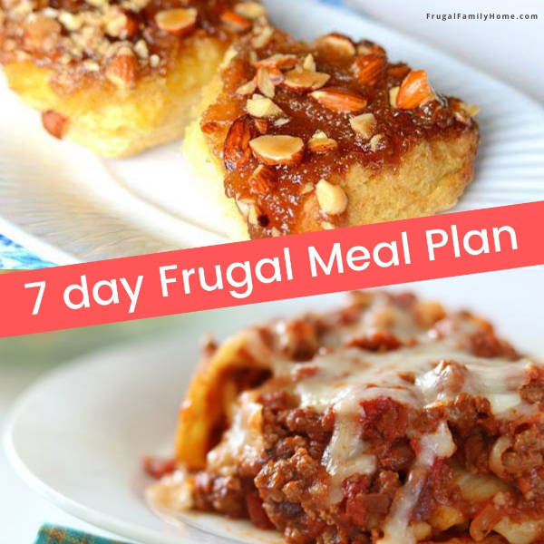 Recipes in the weekly meal plan
