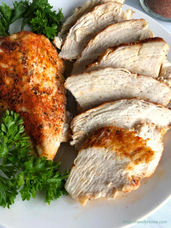 Slices of Instant pot chicken breast