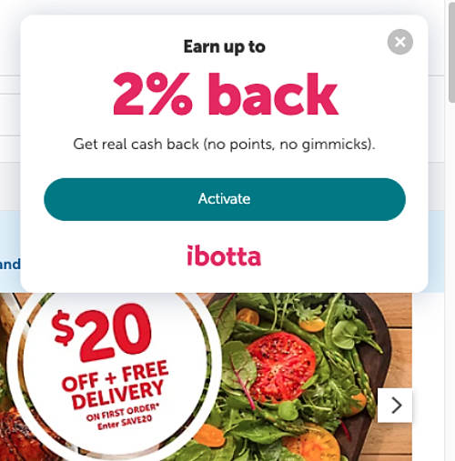 The offers for cash back while online grocery shopping.
