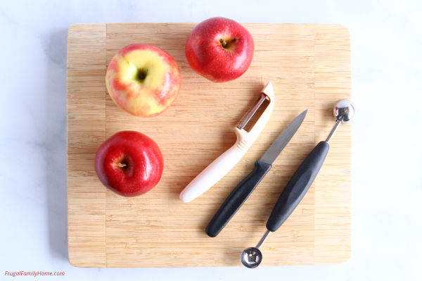 tools need to peel and core apples.