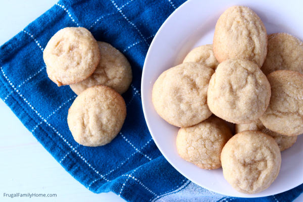 The baked brown sugar cookies made without butter on a plate. 