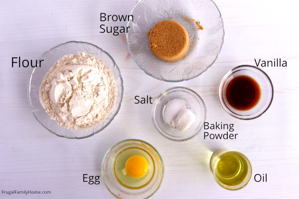 Ingredients for Brown Sugar Cookies with no butter