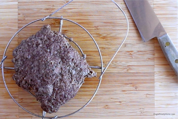 Fully cooked ground beef on instant pot trivet
