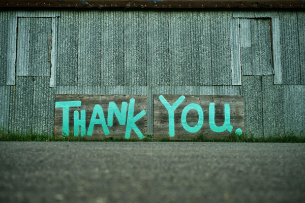 Thank you sign