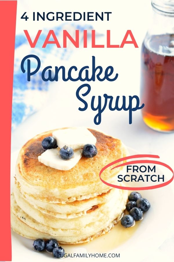 4 ingredient vanilla pancake syrup recipe banner