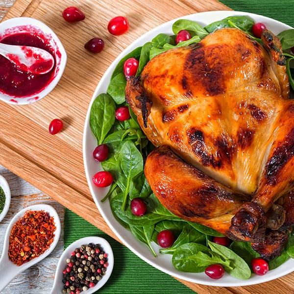 Roasted chicken with cranberries