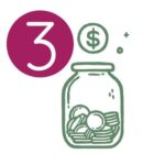 Money jar with number 3