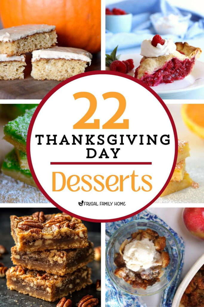 a collection of photos of Thanksgiving Day desserts