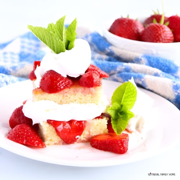 Strawberry shortcake ready to serve.