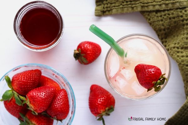 Strawberry simple syrup is a great addition to lemonade.