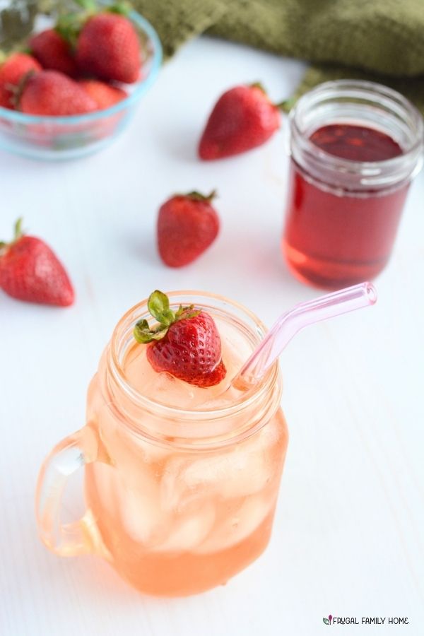 Use your strawberry simple syrup in tea to flavor and sweeten it.